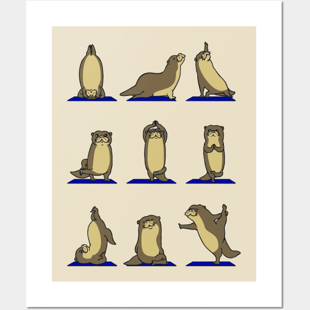 Otter Yoga Wall Art by huebucket